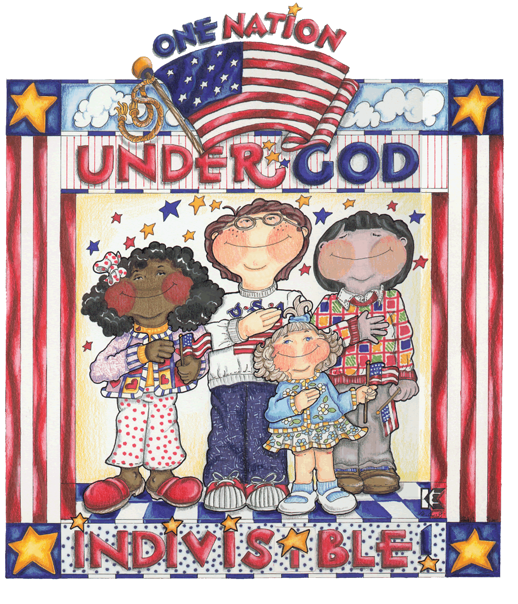 One nation under God indisible, US flag, by Kalhleen Wilson