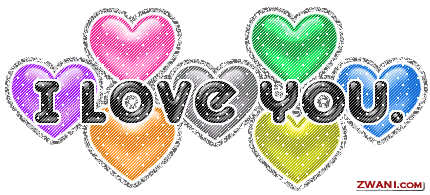 I love you with 8 colorful hearts