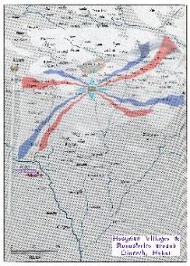 Villages and monasteries map of Ashur's Nineveh region