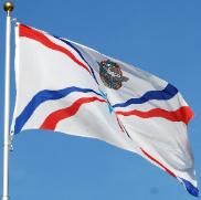 Assyrian Flag over the blue sky of San Jose California, By An Ashuria